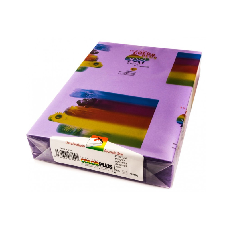Color Plus - Χαρτί Εκτύπωσης Χρωματιστό, Purple A4 80gr 500 Φύλλα (1 Δεσμίδα) 707809