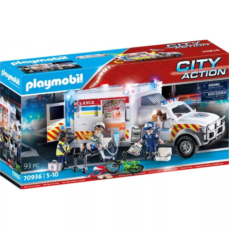 Playmobil City Action - Us Ambulance: Όχημα Πρώτων Βοηθειών 70936