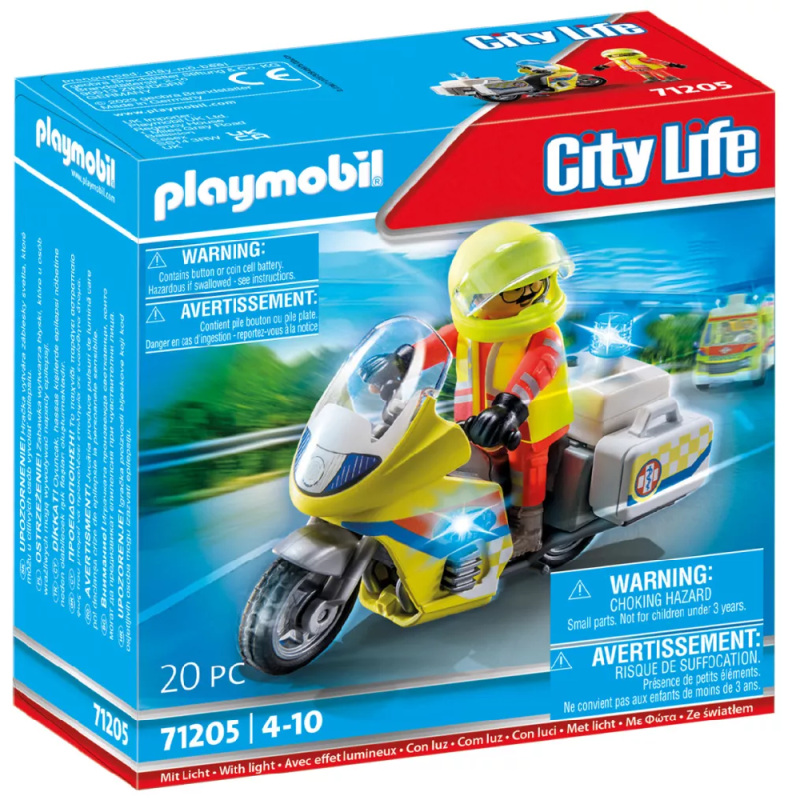 Playmobil City Life - Διασώστης Με Μοτοσικλέτα 71205