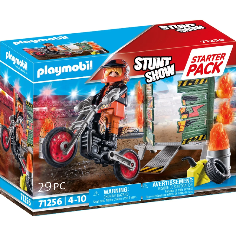 Playmobil Stuntshow - Starter Pack Ακροβατικά Με Μηχανή Motocross 71256