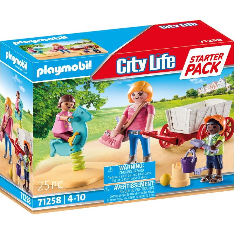 Playmobil City Life - Starter Pack Νηπιαγωγός Με Παιδάκια Και Καροτσάκι 71258