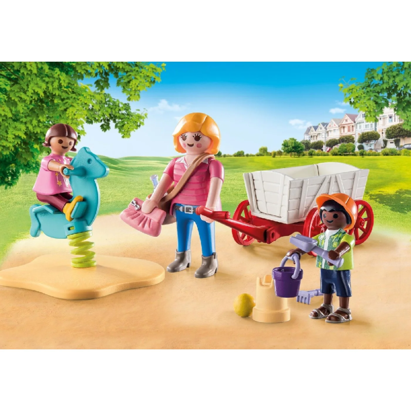 Playmobil City Life - Starter Pack Νηπιαγωγός Με Παιδάκια Και Καροτσάκι 71258