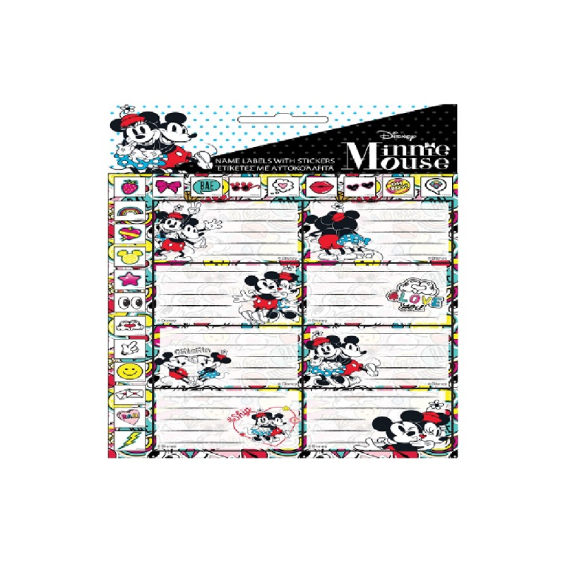 Gim - Ετικέτες Αυτοκόλλητες Τετραδίων, Minnie Mouse Glitter 16 Τμχ  773-14149