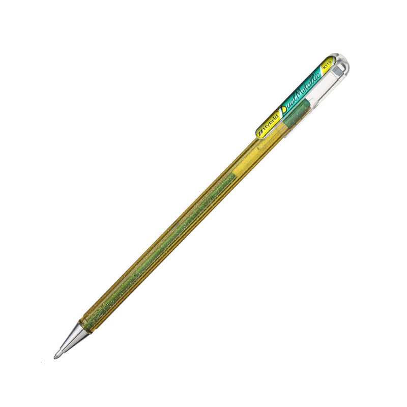Pentel - Στυλό Hybrid Dual Metallic Gel 1.0 Yellow & Metallic Green K110-DDGX