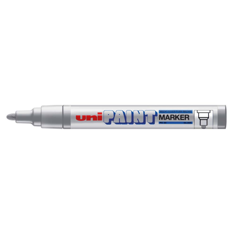 Uniball – Μαρκαδόρος Λαδιού Paint Marker PX-20 2.2-2.8 mm Ασημί 912393