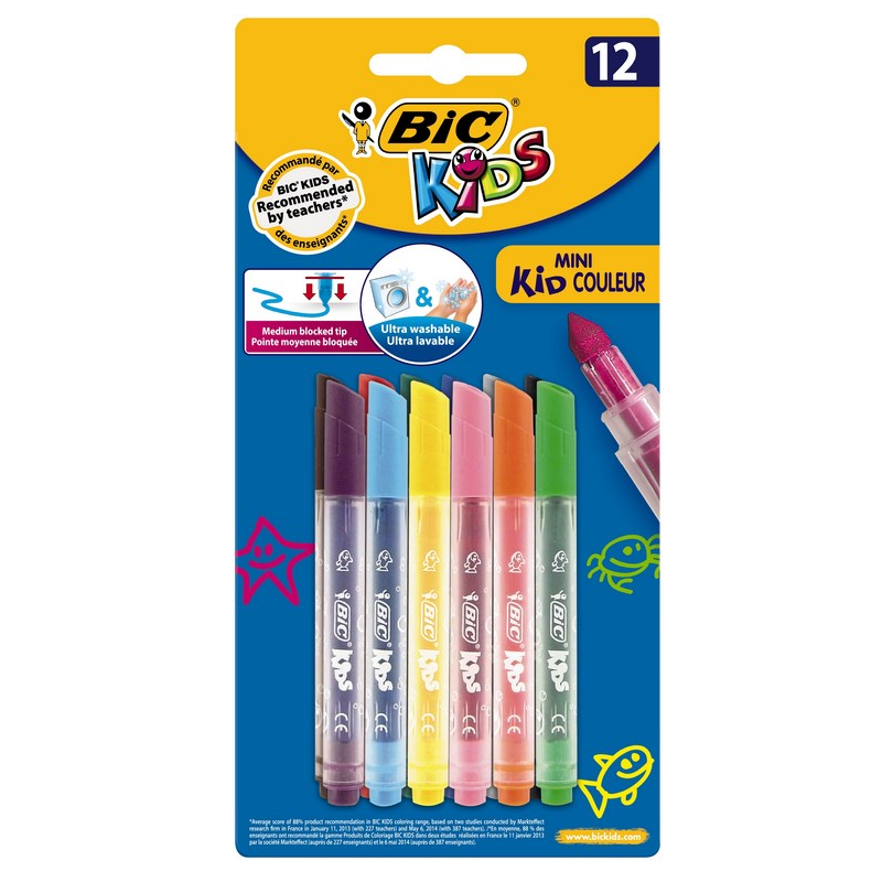 Bic - Μαρκαδόροι Kids Mini Couleur 12 Τμχ 931395