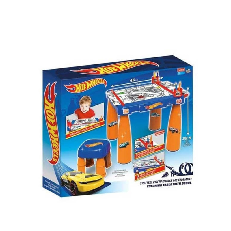 Bildo Hot Wheels - Τραπεζάκι Ζωγραφικής Με Καρεκλίτσα 9617