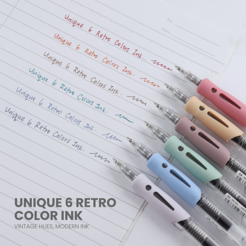 M&G - Στυλό Gel, 0.5mm Retro Colors Σετ 6 Τεμ AGP023R4
