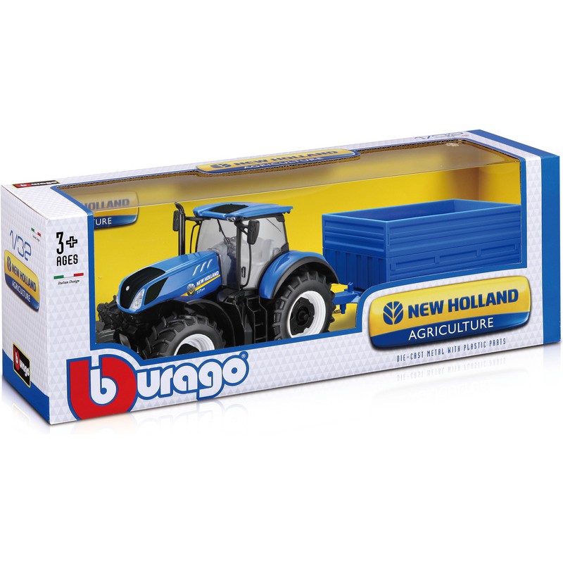 Bburago - New Holland Agriculture 1/32, Farm Tractor With Hay Trailer 18-44067 (18-44060)