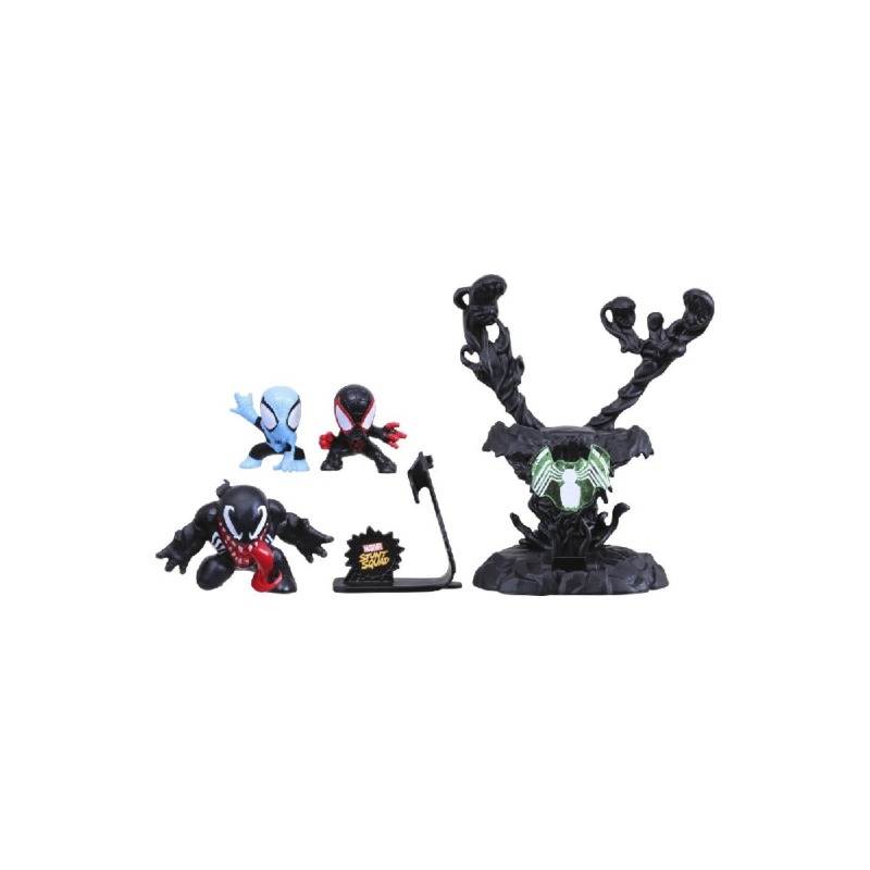 Hasbro - Marvel Stunt Squad, Villain Knockdown Playset, Spiderman And Miles Morales Vs Venom F7833 (F7814)