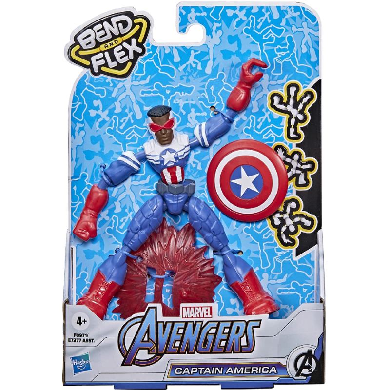 Hasbro - Marvel Avengers, Bend And Flex, Captain America F0971 (E7377)