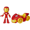 Hasbro - Spidey And His Amazing Friends, Όχημα και Φιγούρα Iron Man F3992