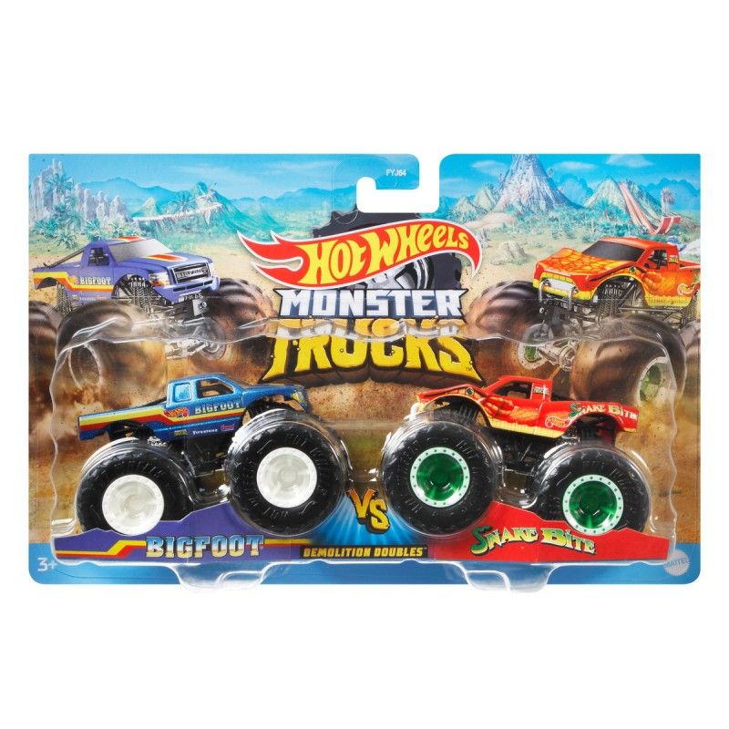 Mattel Hot Wheels - Monster Trucks Σετ Των 2 Bigfoot Vs Snake Bite GTJ51 (FYJ64)