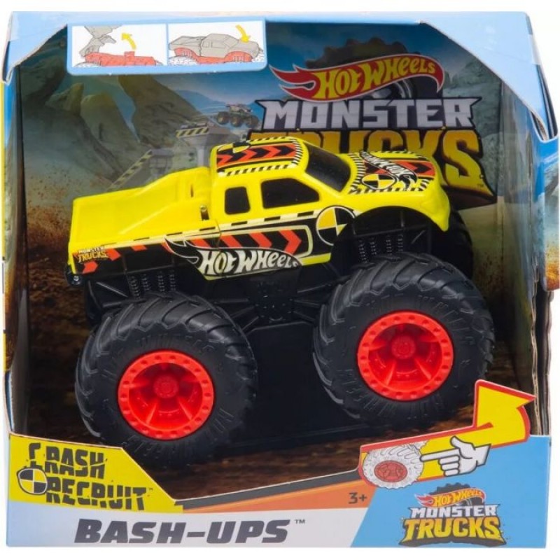 Mattel Hot Wheels - Όχημα Σύγκρουσης Monster Trucks Crash Recruit GDR87