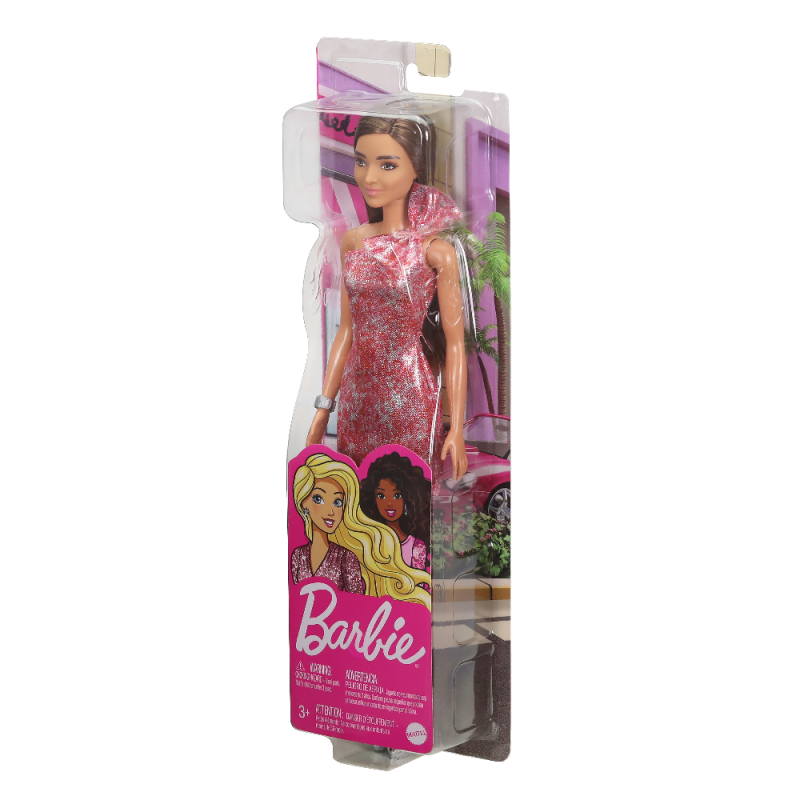 Mattel Barbie - Μοντέρνα Φορέματα Με Αξεσουάρ, Μίνι Φόρεμα, Μελαχρινή Κούκλα GRB33 (T7580)