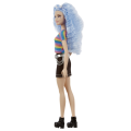 Mattel Barbie - Fashionistas Doll, No.170 Blue Hair With Accessories In Rainbow Shirt And Shoes GRB61 (FBR37)