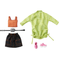 Mattel Barbie - Fashions 2-Pack Clothing Set, 2 Outfits For Doll Green Sweatshirt Dress GRC92 (GWC32)