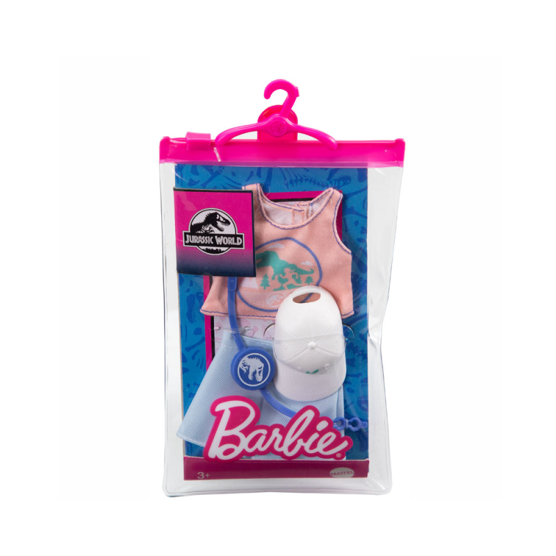 Mattel Barbie - Μοδάτα Σύνολα, Διάσημες Μόδες, Jurassic World, Μπλούζα/Τζιν Φούστα GRD46 (GWB07)