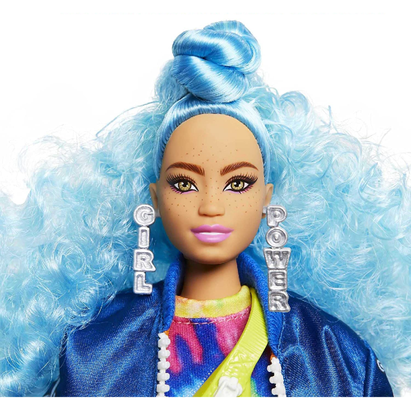 Mattel Barbie - Extra Doll, Blue Curly Hair GRN30 (GRN27)