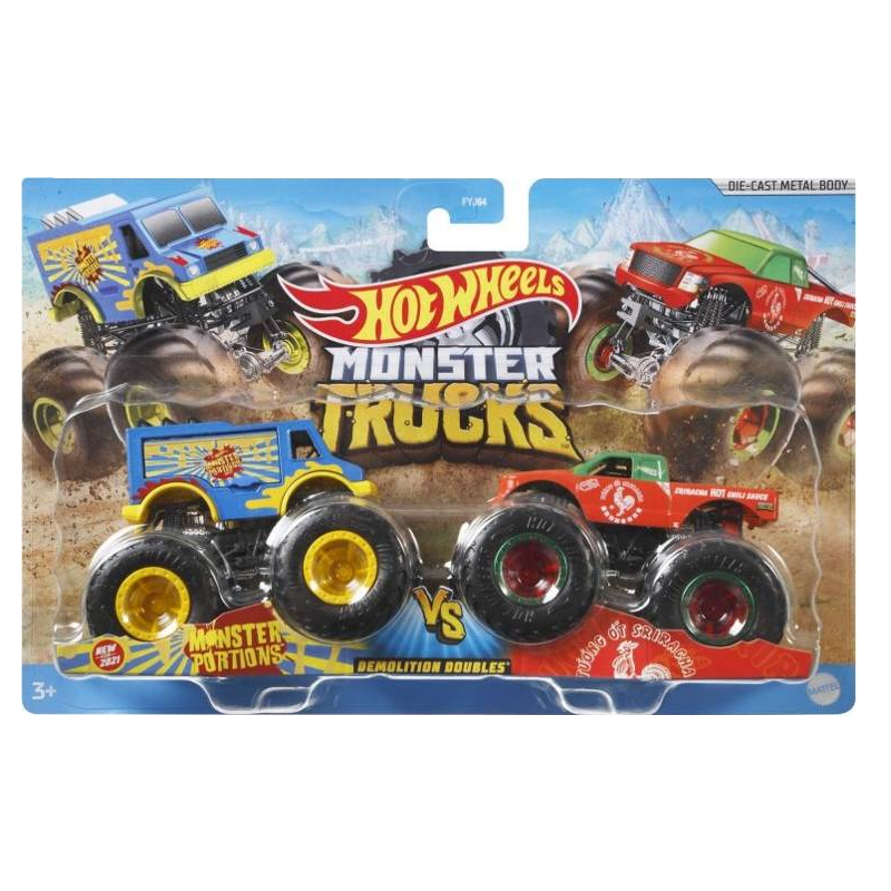 Mattel Hot Wheels - Monster Trucks, Monster Portions Vs Tuong Ot Sriracha GTJ49 (FYJ64)