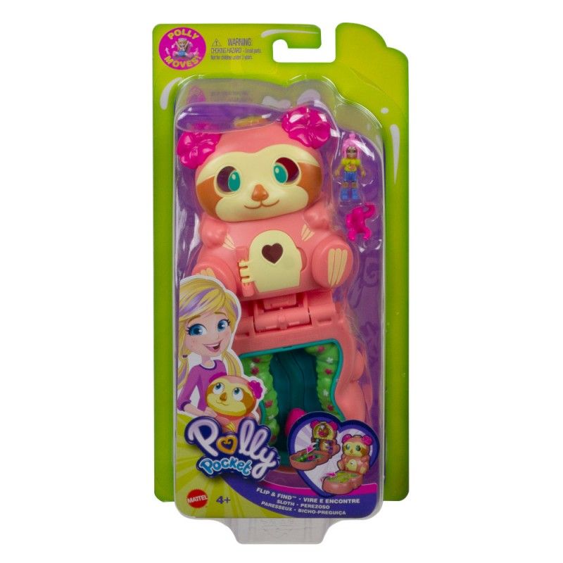 Mattel Polly Pocket - Mini Σετάκια Flip And Reveal Sloth GTM59 (GTM56)