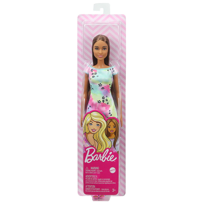Mattel Barbie - Λουλουδάτα Φορέματα, Μαυρομάλλα Κούκλα Με Πολύχρωμο Φόρεμα GVJ97 (GBK92)