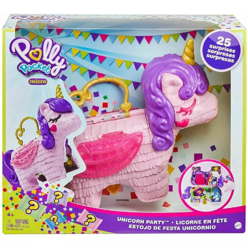 Mattel Polly Pocket - Unicorn Party Μονόκερος Πινιάτα Έκπληξη Σετ GVL88