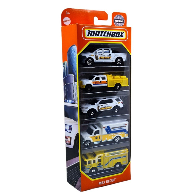 Mattel Matchbox - Αυτοκινητάκια Σετ Των 5, MBX Rescue GVY46 (C1817)