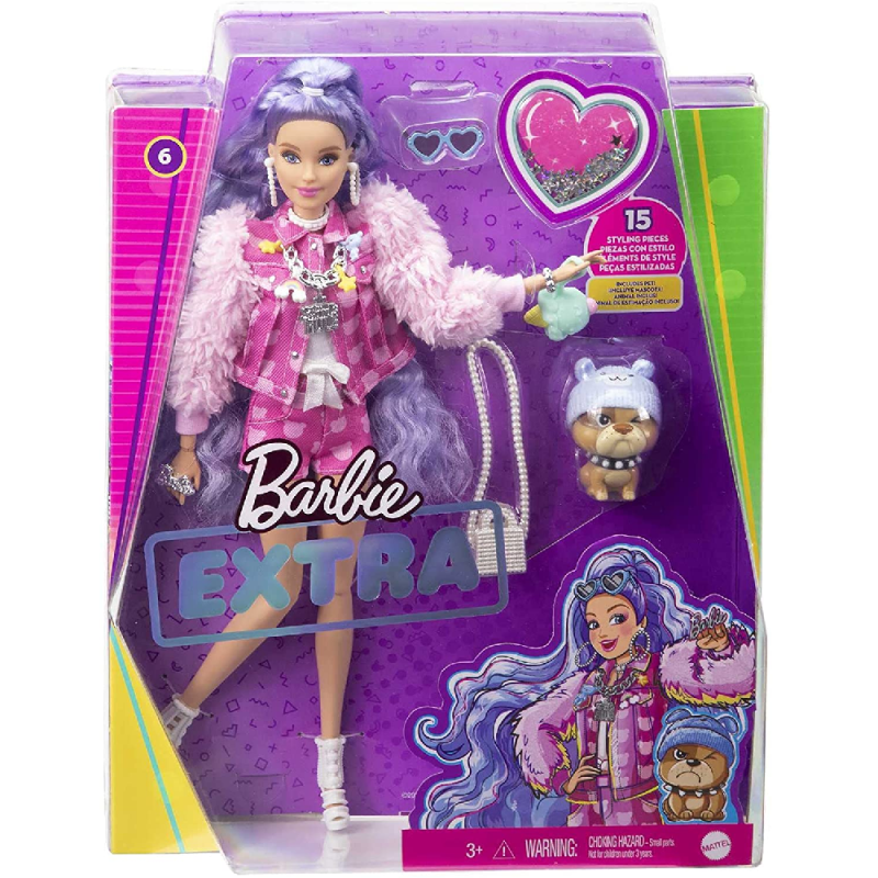 Mattel Barbie - Extra Doll, Purple Hair GXF08 (GRN27)
