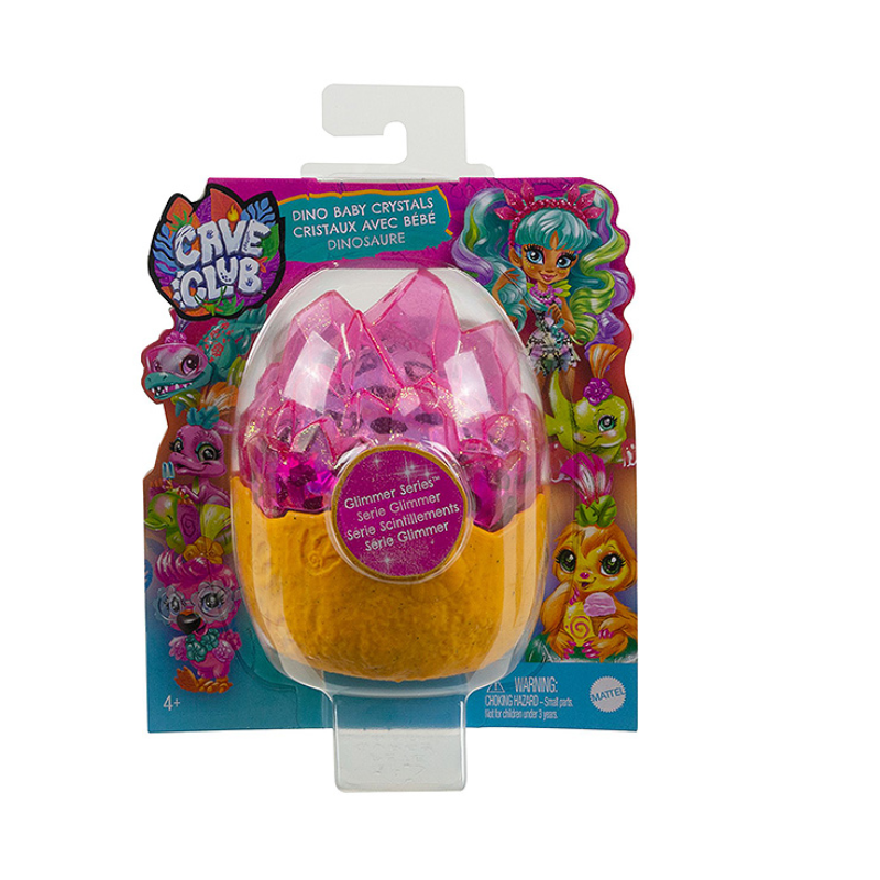 Mattel Cave Club - Dino Baby Crystals Glimmer Series, Surprise Pet With Accessories
