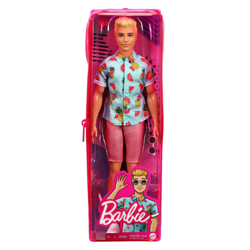 Mattel Barbie - Ken Fashionistas Doll No.152 With Sculpted Blonde Hair Wearing Blue Tropical-Print Shirt GYB04 (DWK44)