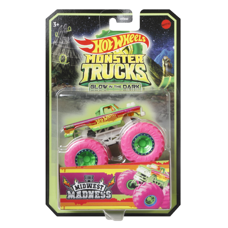 Mattel Hot Wheels - Monster Trucks, Glow In The Dark, Midwest Madness HCB54 (HCB50)