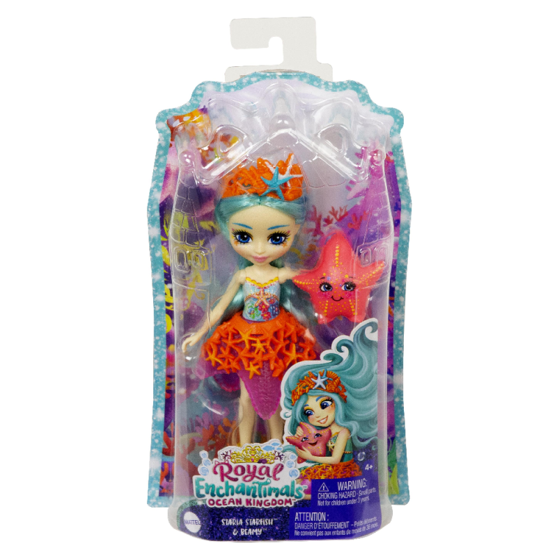 Mattel Enchantimals Royals – Ocean Kingdom, Staria Starfish & Beamy HCF69 (FNH22)