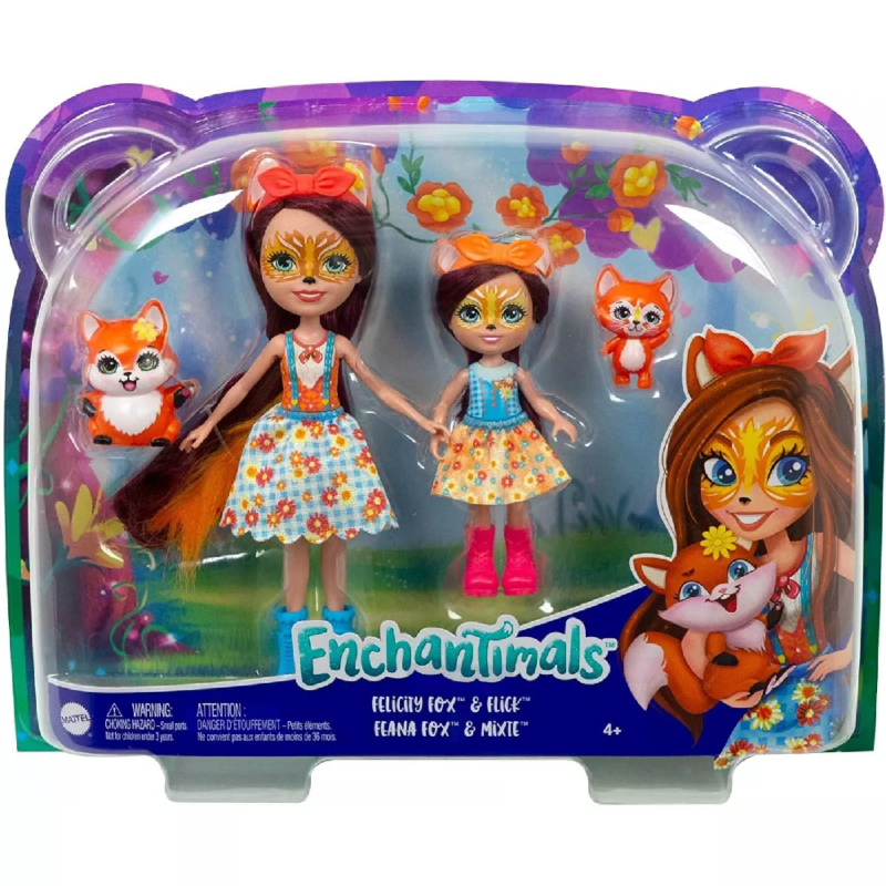 Mattel Enchantimals – Κούκλα Και Αδερφάκι, Felicity Fox & Flick, Feana Fox & Mixte HCF81 (HCF79)