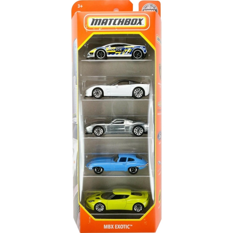 Mattel Matchbox - Αυτοκινητάκια Σετ Των 5, MBX Exotic HCJ01 (C1817)