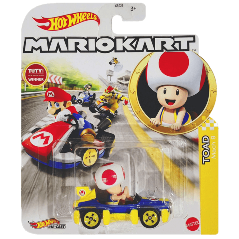Mattel Hot Wheels - Αυτοκινητάκι Super Mario, Toad (Mach 8) HDB35 (GBG25)