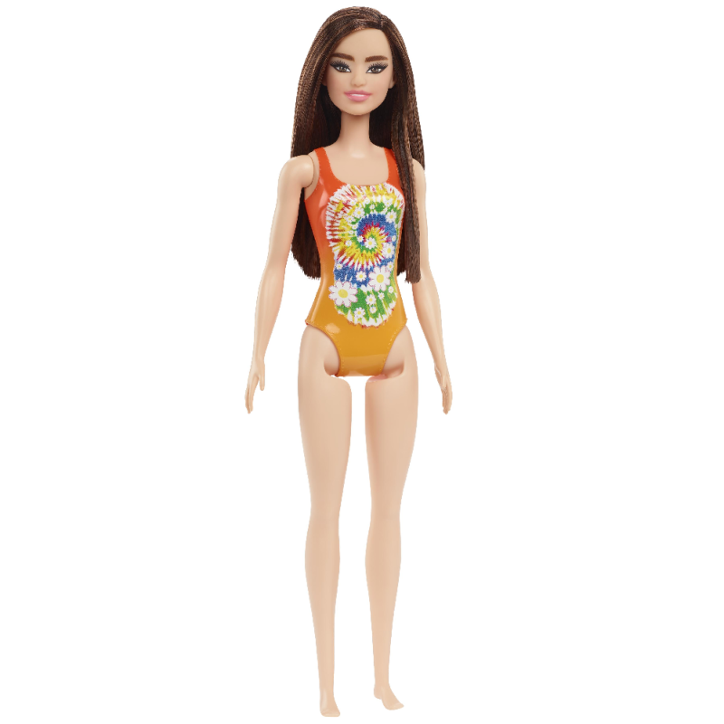 Mattel Barbie - Beach Doll Orange Swimsuit HDC49 (DWJ99)