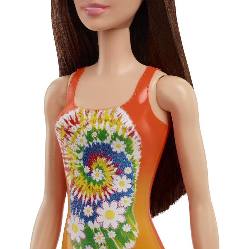 Mattel Barbie - Beach Doll Orange Swimsuit HDC49 (DWJ99)