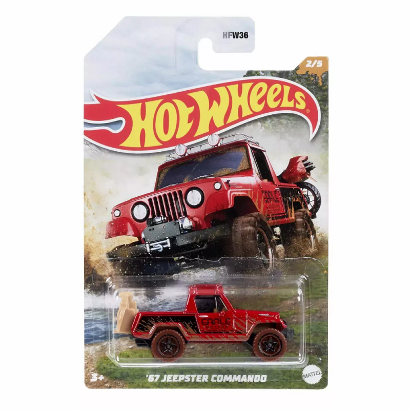 Mattel Hot Wheels - Αυτοκινητάκια, Αυτοκινητοβιομηχανίες, Mud Runners, '67 Jeepster Commando HDH08 (HFW36)