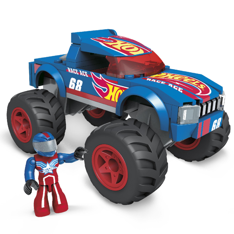 Mattel Hot Wheels - Mega Bloks, Mighty Monster Trucks, Ace HDJ93 (HHW80)