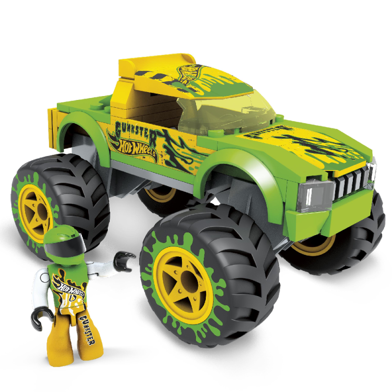 Mattel Hot Wheels - Mega Bloks, Mighty Monster Trucks, Gunkster HDJ94 (HHW80)