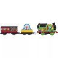 Fisher Price Thomas & Friends - Μηχανοκίνητο Τρένο Με 2 Βαγόνια, Party Train Percy HDY72 (HFX97)