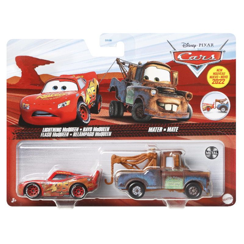 Mattel Cars - Σετ Με 2 Αυτοκινητάκια, Lightning McQueen & Mater HFB80 (DXV99)