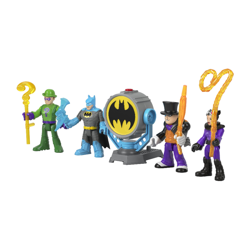 Mattel Imaginext – DC Super Friends, Bat-Tech Bat-Signal Φιγούρες Σετ Των 4 HFD47