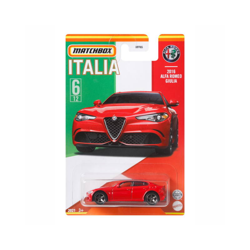 Mattel Matchbox - Αυτοκινητάκι, Ιταλικό Μοντέλο, 2016 Alfa Romeo Giulia HFF71 (HFF65)