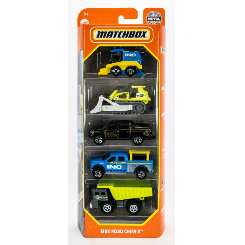 Mattel Matchbox - Αυτοκινητάκια Σετ Των 5, MBX Road Crew II HFH09 (C1817)