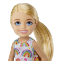 Mattel Barbie - Barbie Chelsea Doll Blonde Wearing Rainbow-Print Dress And Yellow Shoes HGT02 (DWJ33)