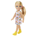 Mattel Barbie - Barbie Chelsea Doll Blonde Wearing Rainbow-Print Dress And Yellow Shoes HGT02 (DWJ33)