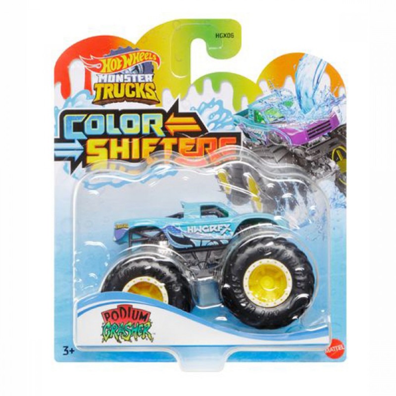 Mattel Hot Wheels - Monster Trucks, Color Shifters, Podium Grasher HGX08 (HGX06)