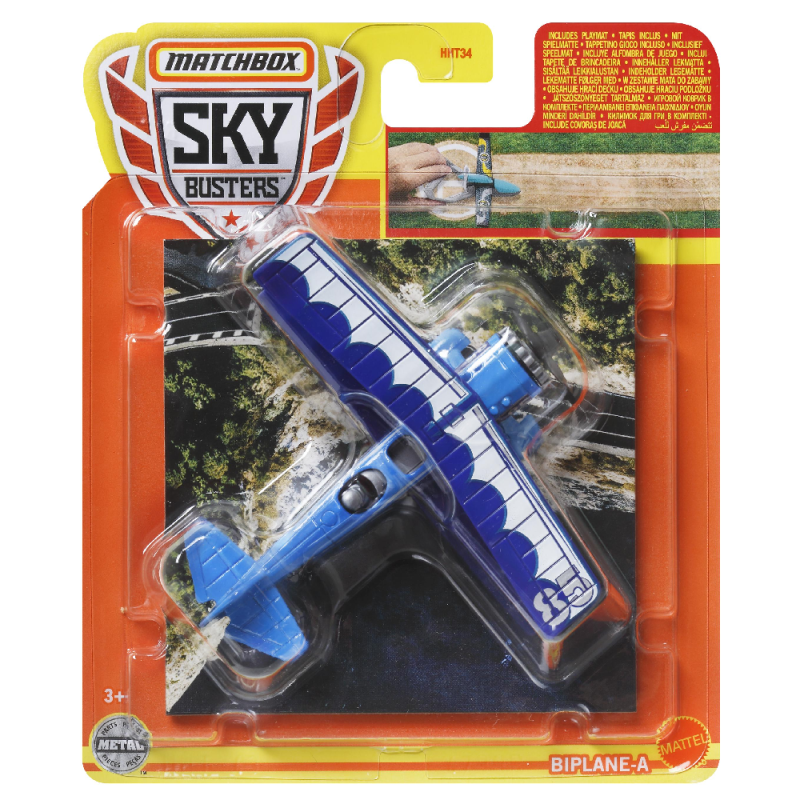Mattel Matchbox - Αεροπλανάκι Sky Busters, Biplane-A HHT43 (HHT34)